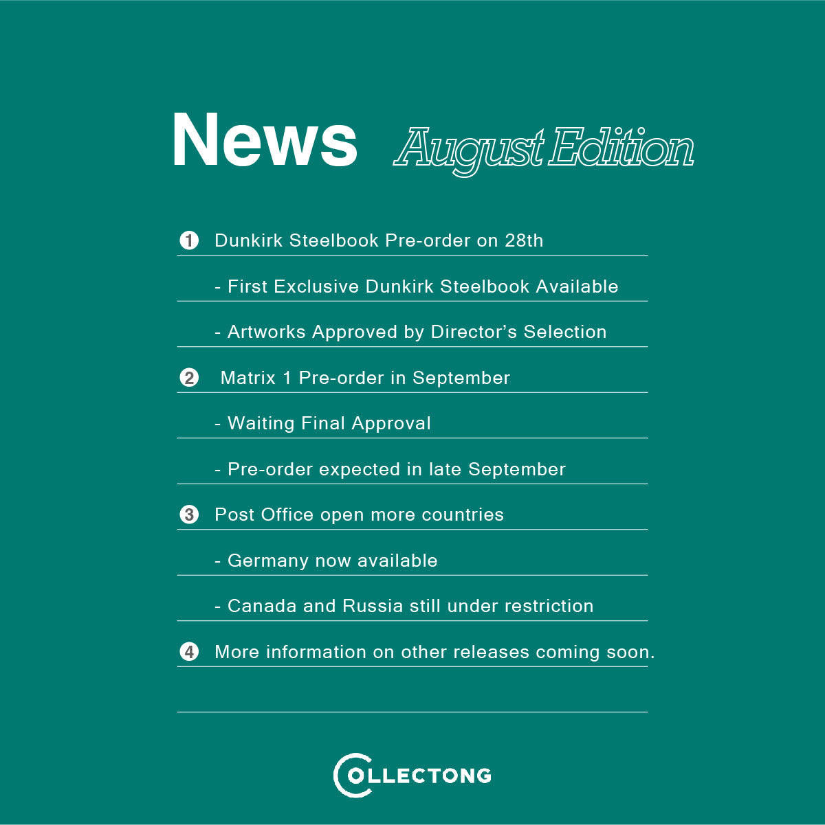 August News from Collectong