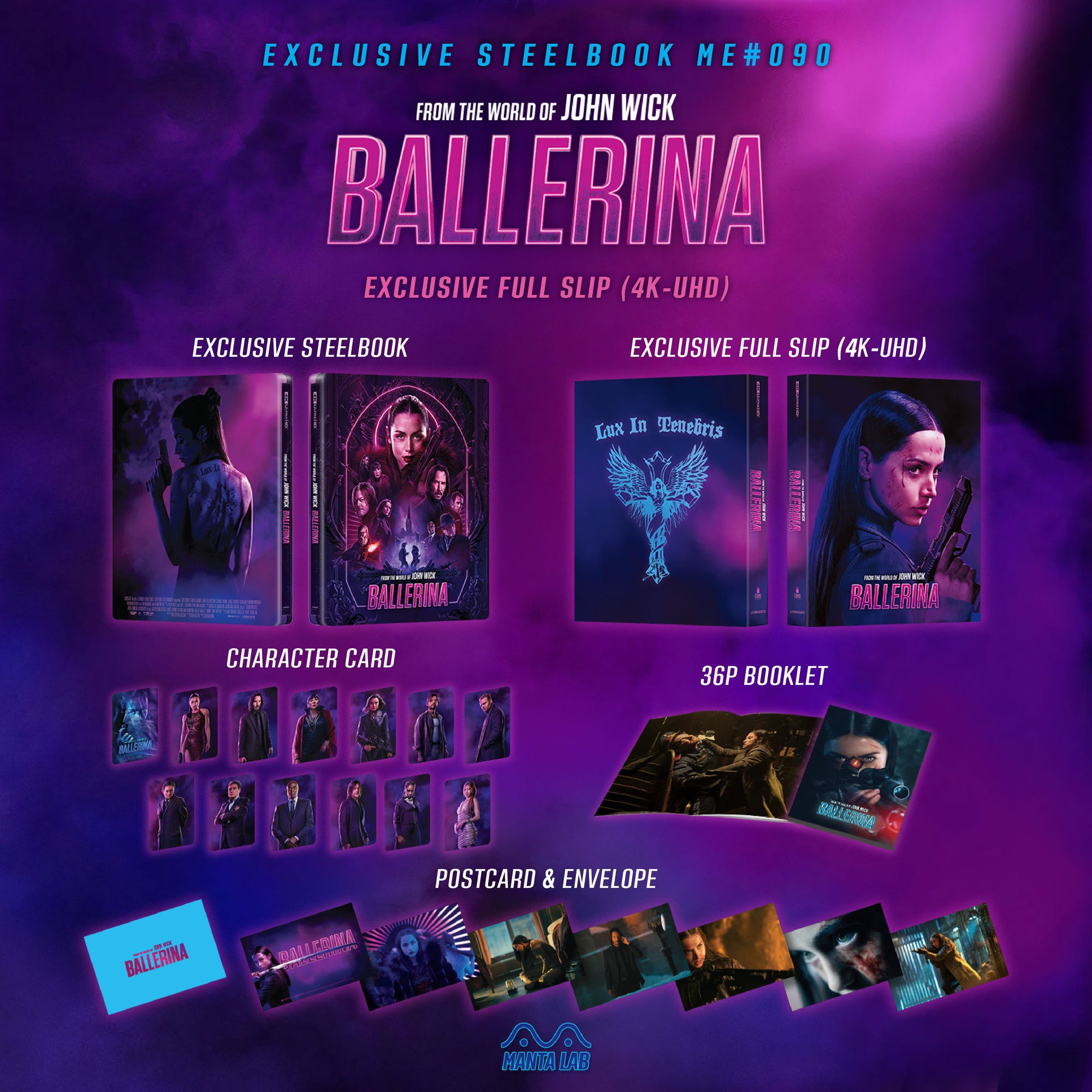 [ME#90] From the World of John Wick: Ballerina Steelbook (Full Slip)