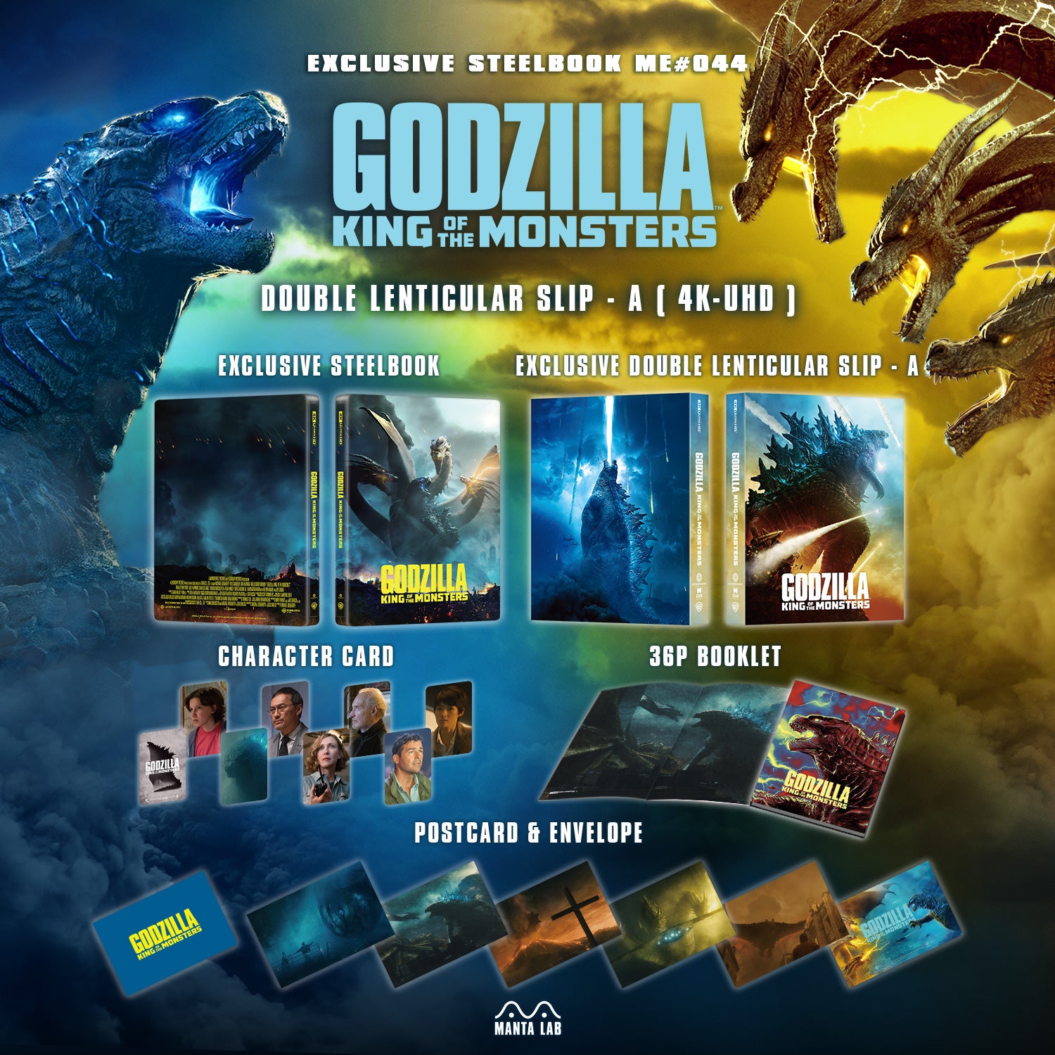 [ME#44] Godzilla: King of the Monsters Steelbook (Double Lenticular Full Slip-A)