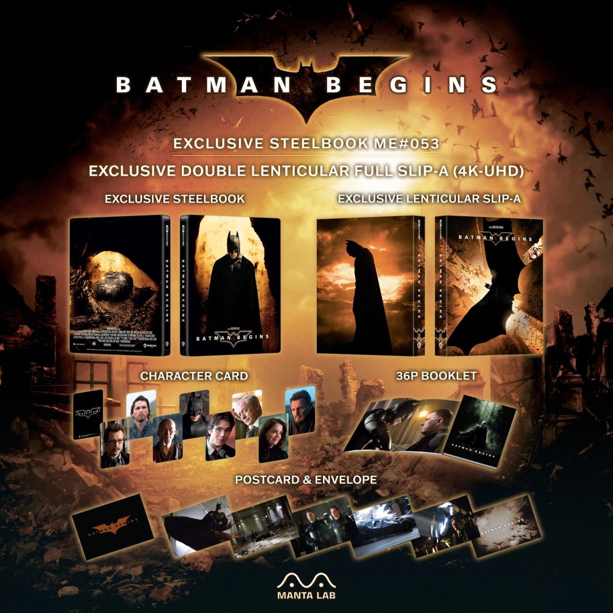 [ME53] Batman Begins Steelbook (Double Lenticular Full Slip-A) in - STEELBOOK by WARNER | Collectong