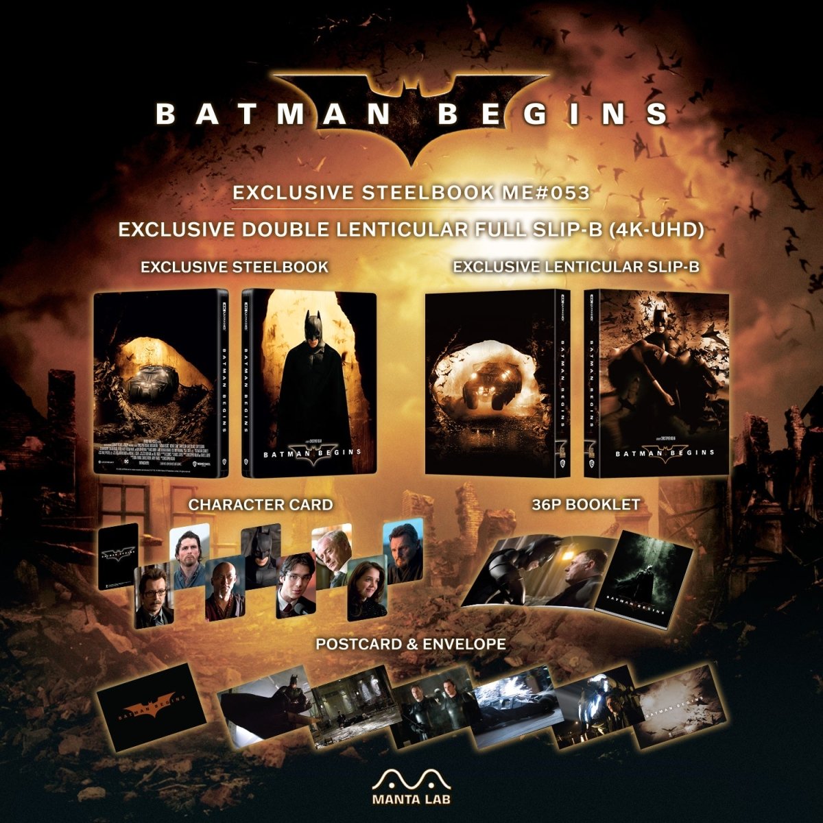 [ME53] Batman Begins Steelbook (Double Lenticular Full Slip-B) in - STEELBOOK by WARNER | Collectong