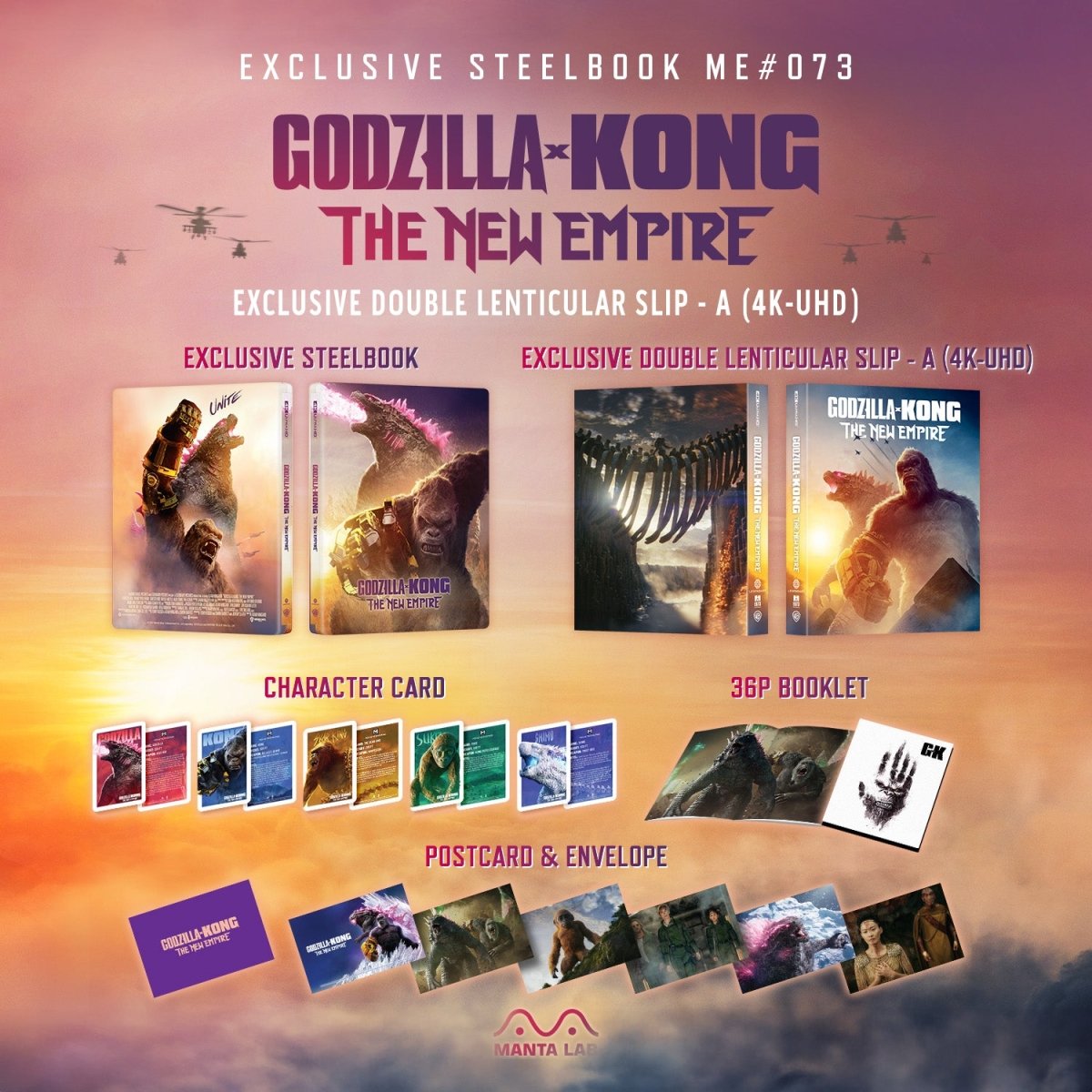 [ME73] Godzilla x Kong: The New Empire Steelbook (Double Lenticular Full Slip-A) in - STEELBOOK by WARNER | Collectong