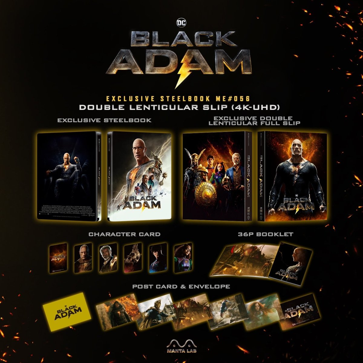 [ME56] Black Adam Steelbook (Double Lenticular Full Slip) in - STEELBOOK by WARNER | Collectong